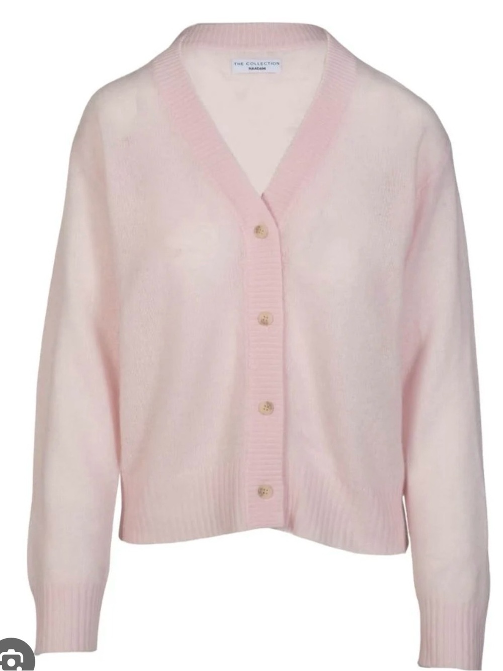 NWT NAADAM 100% Cashmere Pink V-Neck Button Cardigan